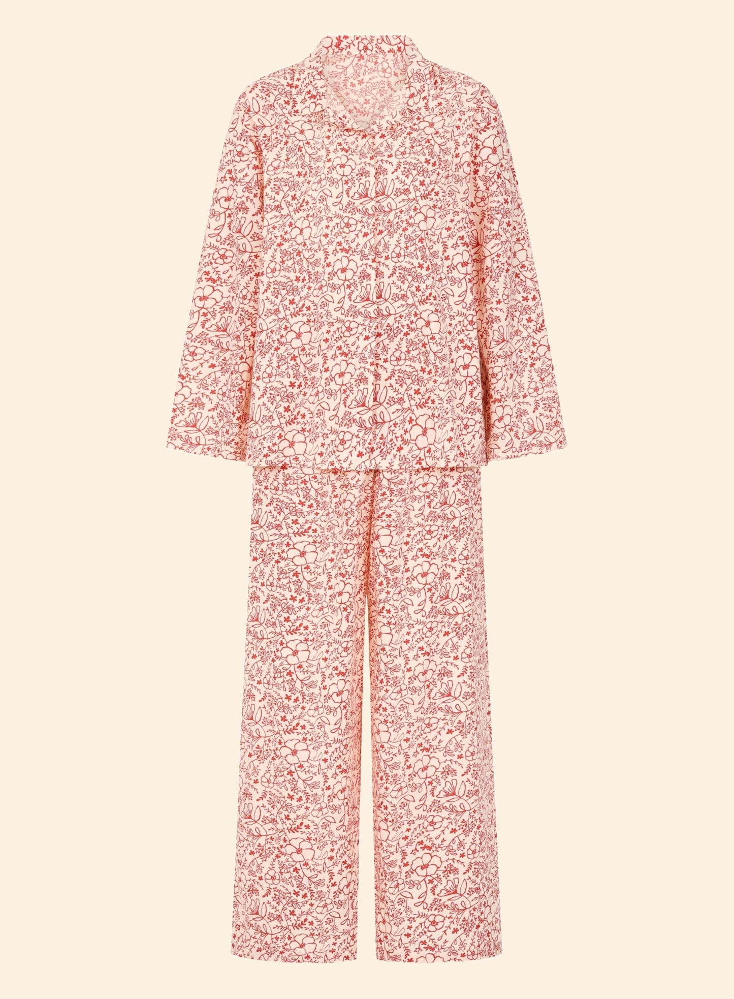 long cotton pyjama set